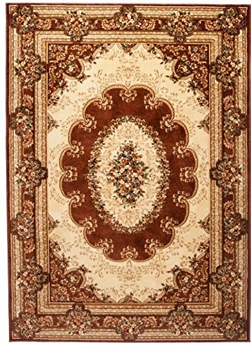 Carpeto Teppich Orientteppich Braun 70 x 140 cm Ornamente Konturenschnitt Muster Iskander Kollektion von Carpeto Rugs