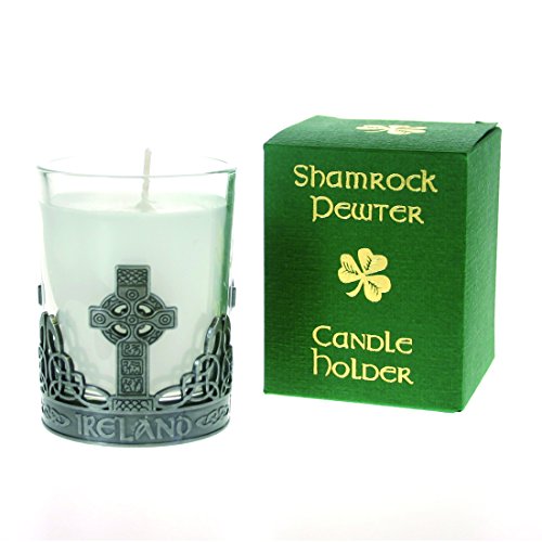 Kerzenhalter mit keltischem Kreuz von Carrolls Irish Gifts