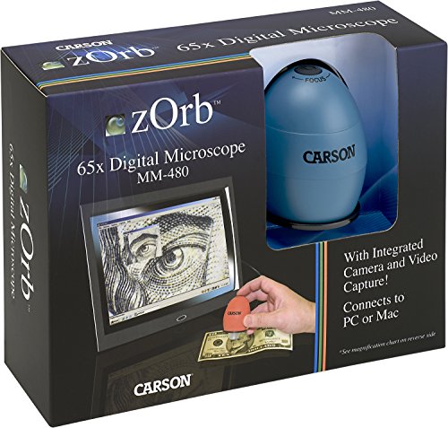 Carson MM-480b zOrb USB Digital-Mikroskop mit Foto- und Videofunktion, ideal für Schule, Forschung, Freizeit von CARSON