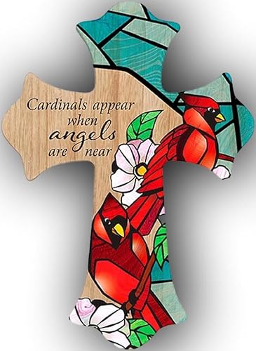 Carson Wandkreuz "Cardinals Appear" – Hängendes Kreuz als Gedenkgeschenk – Trauergeschenk für Beerdigungen von Carson