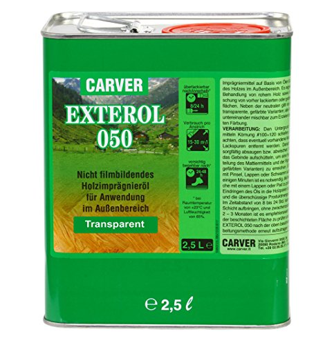 Carver Exteröl Green Line Öl TRANSPARENT Farblos. 2,5lt. Hartholz- Weichholz Terrassen ÖL für Holzterrassen, Außenholz Gartenholz von Carver