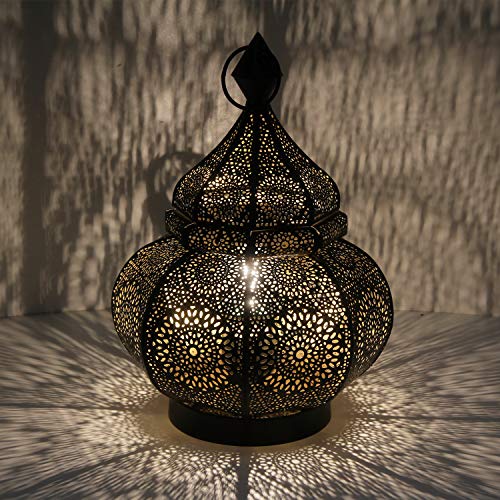 Casa Moro Orientalische Tischlampe Asif Höhe 30 cm in schwarz mit E14 Fassung | Nachttischlampe aus Metall Ramadan Lampe Eid Dekoration wie aus 1001 Nacht | LN2070 von Casa Moro