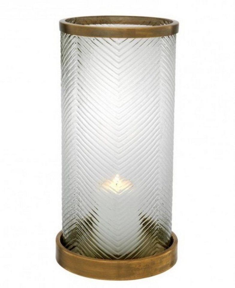 Casa Padrino Windlicht Designer Windlicht / Kerzenleuchter Messing Finish 23 x H. 42 cm - Luxus Qualität von Casa Padrino
