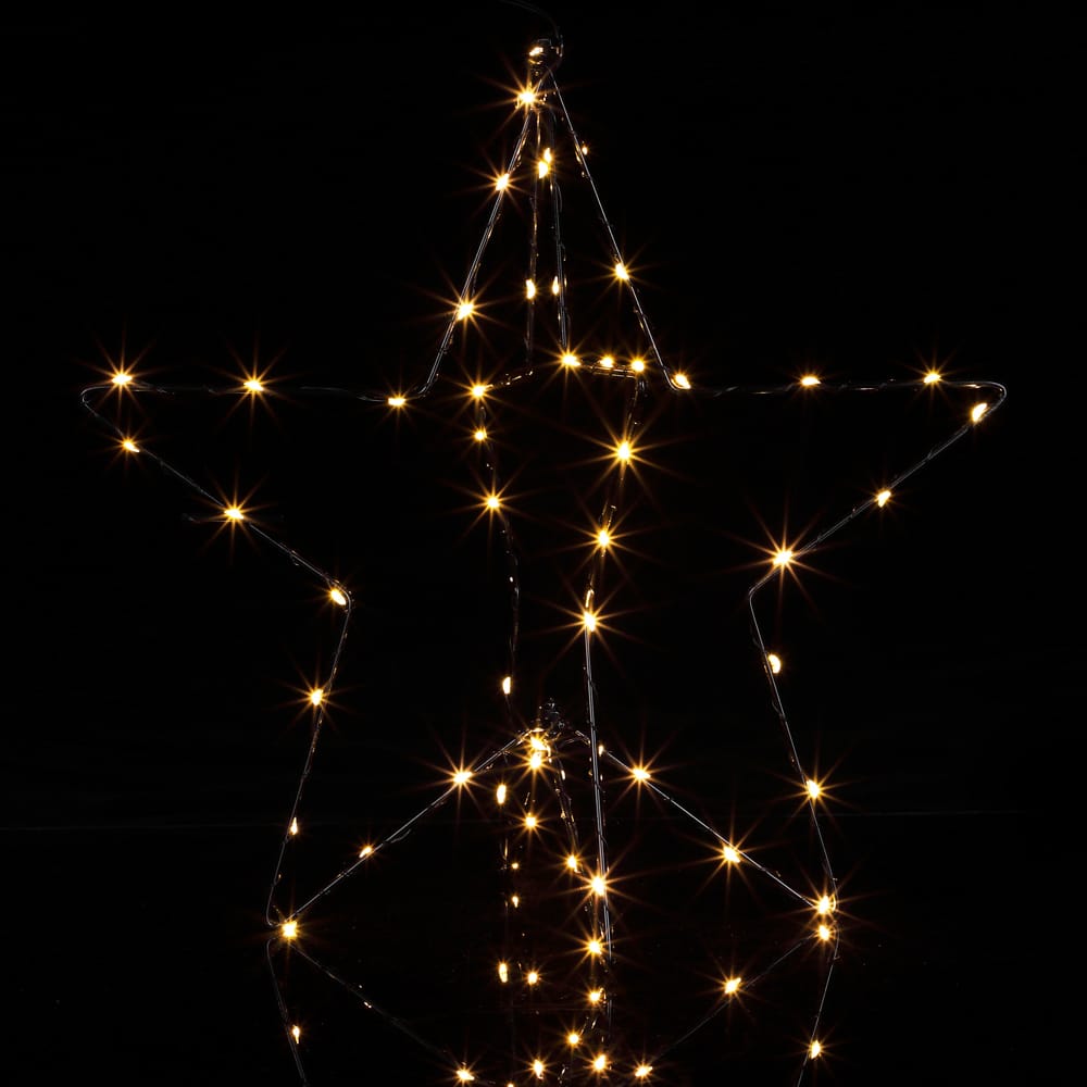 LED Stern Weihnachten Metall Warmweiß 3D-Effekt von Casaria®