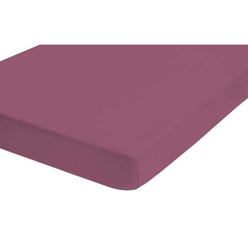 Castell Jersey-Stretch Spannbettlaken 180x200 cm - 200x200 cm Brombeer von Castell