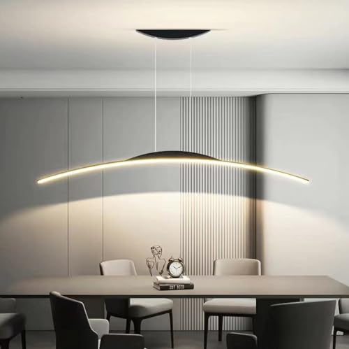 Cblbser Pendelleuchte Dimmbar Esstisch Pendelleuchte,Lampe Esszimmer Pendelleuchte Led Lampe Esstisch Hängeleuchte,Moderne Linear Deckenleuchte Höhenverstellbar Küchelampe (Schwarz, L80) von Cblbser