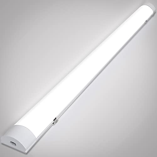 Cecaylie Feuchtraumleuchte 60CM, 18W 1530LM Led Röhre, IP65 Wasserfest Werkstattlampe, 4000K Neutralweiß Leuchtstoffröhre, LED Lampe für Garage Keller Küche Bad Warenhaus von Cecaylie