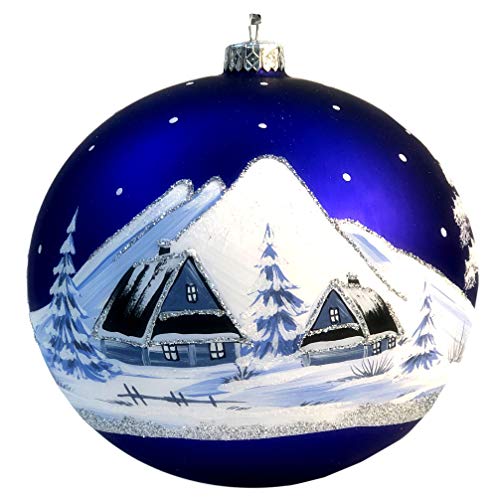 Weihnachtskugel Christbaumkugel 15 cm Celebration Edition 20 Winterlandschaft Blau Silber weiß von Celebration