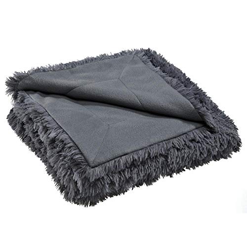 CelinaTex Kuscheldecke 150 x 200 cm grau Sofadecke Longhair Kunstfelldecke Flokati Optik Decke Fleece Oeko-TEX Shetland von CelinaTex