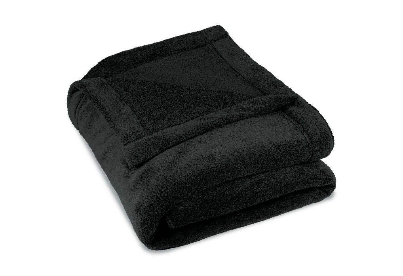 Wohndecke Montreal Kuscheldecke Tagesdecke Fleece Decke 150x200cm schwarz, CelinaTex, allergikergeeignet,bügelfrei,dezenter Glanz,kuschelweich,mollig warm von CelinaTex