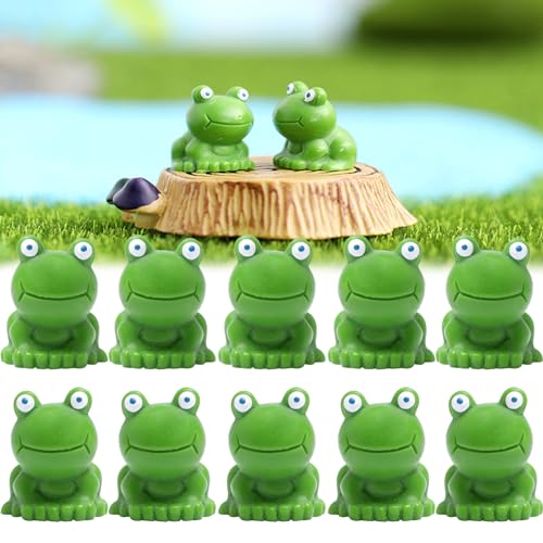 Cemssitu Mini Frogs 200 Pack, Mini Resin Frogs Figurines, Miniature Frogs, Small Frogs Bulk, for Garden Home Decor (50 Pack) von Cemssitu