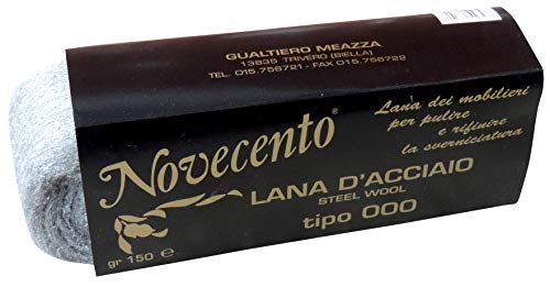 Wachs Novecento 2823 Stahlwolle 000, Grau, 150 Gramm von Cera Novecento