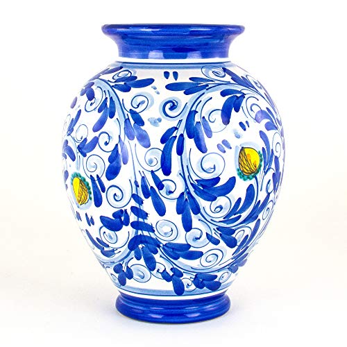 Dekorative Vase aus Keramik von Caltagirone, von Hand dekoriert von Ceramiche Azzaro & Romano Caltagirone