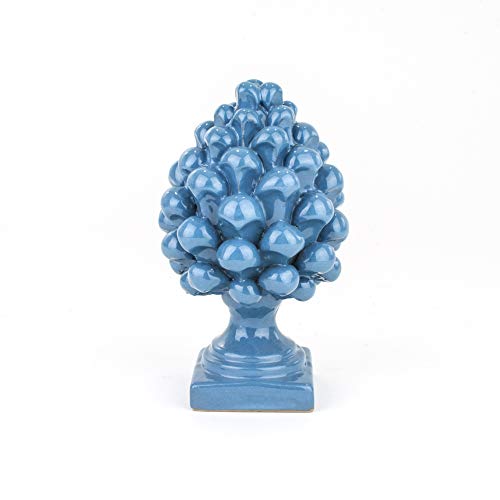 Zapfen, Kobaltblau, Höhe 14 cm, aus Keramik, handgefertigt von Ceramiche Azzaro & Romano Caltagirone