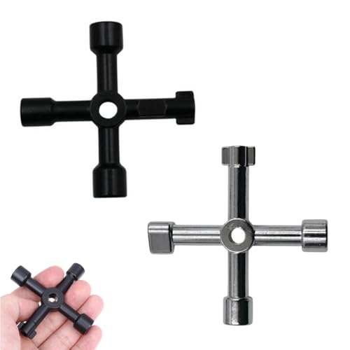 Universal-schlüssel, 2 Pcs Multifunktionsschlüssel, Schaltschrankschlüssel, 4 Wege Multifunktionsschlüssel, Elektroschrank Schlüssel, 4 Wege Utilities Schlüssel, Praktischer Multifunktionale Cross Key von Cerioll