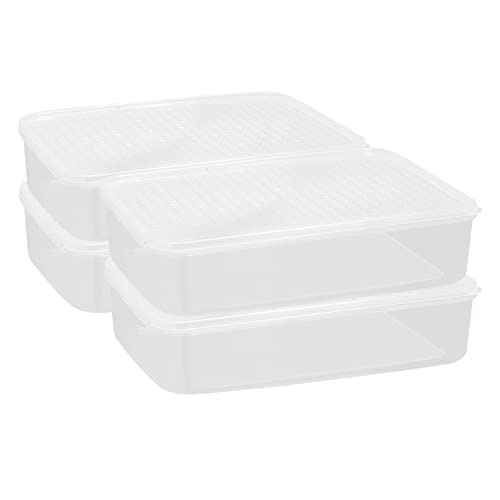 Cetomo 5L * 4 Frischhaltedosen aus Kunststoff mit Deckel,Lebensmittelbehälter, Mikrowelle, Gefrierschrank und spülmaschinenfest, Lunchboxen, Kühlschrank Organizer Behälter mit Deckel von Cetomo