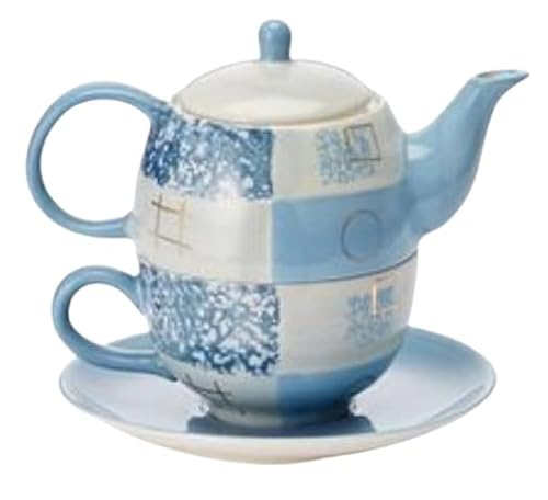 teemando® Tea-for-one-Set "Patricio" Keramik mit Goldauflage, 4-teilig Kanne: 0,4 l, Tasse: 0,2 l von Cha Cult