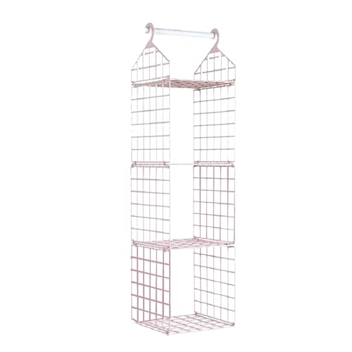 Changor Schrankregale, Minimalistisches Stoff-Hängeregal, Rosa Kunststoff, 3-stufiges Gitter für Schlafzimmer von Changor