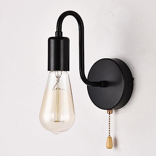 Chao Zan Wandleuchte innen - vintage Wandlampe innen E27 Fassung - retro Wandstrahler Innen in schwarz - Wandbeleuchtung - ohne Leuchtmittel (Typ: A) von Chao Zan