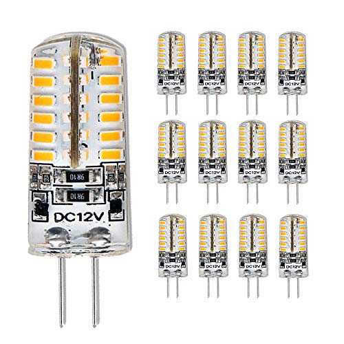 G4 LED Lampen, 1.5W 3W 4W 4.5W,12V, 360 ° Abstrahlwinkel, Warmweiß 3000K, nicht dimmbar Silikon LED Glühbirne, Packung mit 12 (DC 4W) von Chao Zan