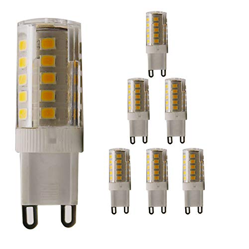 G9-LED-White light/Warmweiß,3W 5W G9 Led Lampe, G9 LED Leuchtmittel Nicht Dimmbar,220-240V AC,360 Grad Winkel.6er Pack (3W 2800K) von Chao Zan