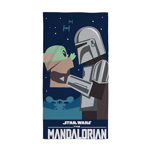 Character World Offizielles Disney Mandalorian Star Wars Handtuch, super weiches Gefühl, Ich Habe gesucht nach dir Design | Perfekt für Zuhause, Bad, Strand und Schwimmbad, 140 x 70 cm von Character World