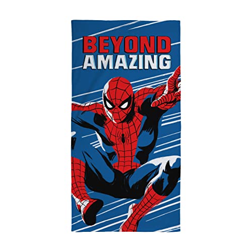 Character World Offizielles Disney Ultimate Spiderman Handtuch | Super weiches Gefühl, Beyond Amazing Design | Perfekt für Zuhause, Bad, Strand und Schwimmbad | Einheitsgröße 140 cm x 70 cm von Character World