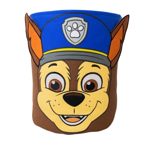 Character World Paw Patrol Offizieller Aufbewahrungskorb | Chase Head Design, Spielzeugkiste Wäschekorb | Organizer für Kinderzimmer, Kinderspielzimmer | 38 x 31 x 31 cm Baumwoll-Leinwand von Character World