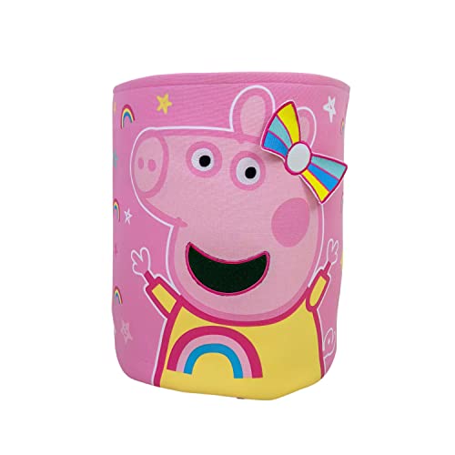 Character World Peppa Pig Offizieller Aufbewahrungskorb | Bowstar Design, Spielzeugkiste Wäschekorb | Organizer für Kinderzimmer, Kinderzimmer, 38 x 31 x 31 cm Baumwoll-Leinwand von Character World