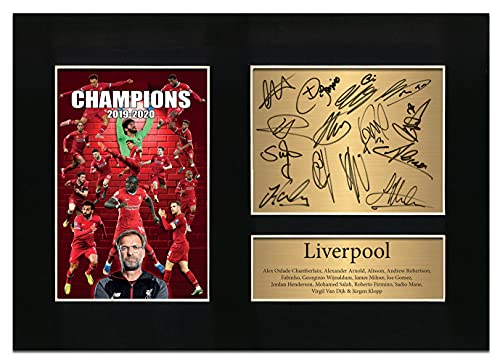 Liverpool Premier League Champions 2019/2020 Display signiert A4 gedrucktes Autogramm Fußball Foto Display Nr. 33 von Charm Foot
