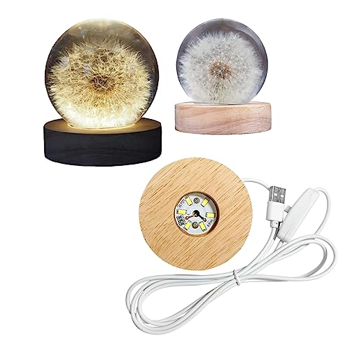 DIY Runde Silikon Form mit Lampenfassung, LED Lampe Kugel Epoxidharz Formen, Basteln resin Gießform for Kleine Tischlampe (Lampenfuß WarmGelb) von Chedin