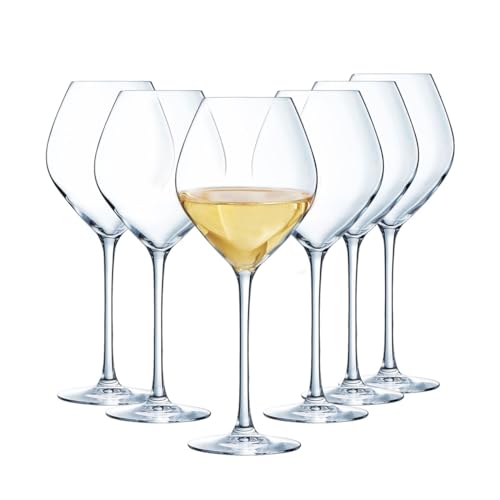 Chef & Sommelier Cheer Up Collection Weißweingläser, 35 cl, aus Kristallglas, modern, elegant, ohne Standard, transparent, 6 Stück von Chef & Sommelier