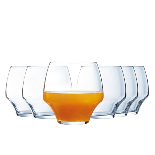 Chef & Sommelier Open Up Kollektion, 6 Gläser niedrig, 38 cl, aus Kristallglas, modern und elegant, verstärkte Verpackung von Chef & Sommelier