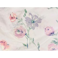 Vintage/Retro-Bettlaken in Doppelter Größe Mit Einzelstich - Rosa + Lila Blumenmuster 50/50 Baumwolle Polyester Hergestellt Kanada von ChenuzAtelier