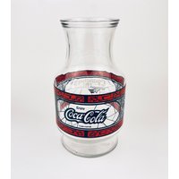 Vintage Coca-Cola Godfather Pizza "Buntglas' Saftkrug/Dekanter - Crinkle-Glasboden von ChenuzAtelier