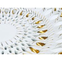 Vintage Handbemalte Weiß + Gold Retikulierte Dekorative Porzellanschale von ChenuzAtelier