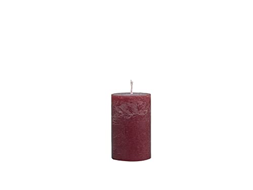 Chic Antique Macon rustikale Stumpenkerze versch.Farben und Größen Kerze Antik NEU Altarkerzen 100 % Paraffin lange Brenndauer (Dunkelrot, 8x5 cm) von Chic Antique
