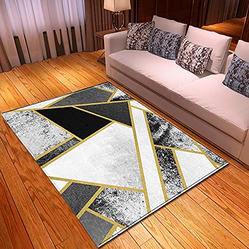 3D Geometrisch Teppich Wohnzimmer, Chickwin Weiche Flauschig Antirutschunterlage Kurzflor Flanell Fläche Teppiche für Kinderzimmer Schlafzimmer Outdoor Küche Schlafzimmer (Gold,40x60cm) von Chickwing