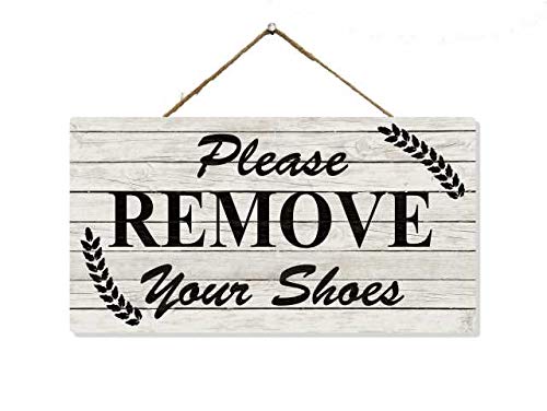 Chico Creek Signs Schild mit Aufschrift "Please Remove Your Shoes Take Off No Signs Welcome Haustür", lustiges Holzdekor zum Aufhängen für Schuhe, Schlamm, bitte 5 x 10 Geschenk, SP-05100002015 von Chico Creek Signs