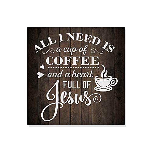 Kaffee- und Jesus-Schild, christliches Holzdekor, rustikale Schilder, Holzdekorationen, Küche, kleine religiöse Plakette, B3-08080061069 von Chico Creek Signs