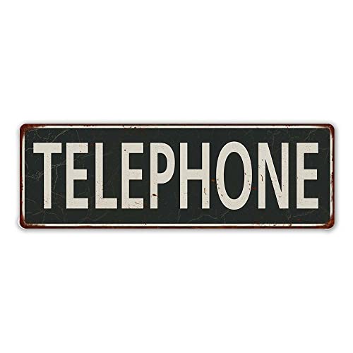 Telefonschild Vintage Dekor Schilder Wandkunst Plakette Dekorationen 8 x 24 Metall matt 108240062011 von Chico Creek Signs
