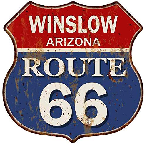 Winslow, Arizona Route 66 Schild Metallschild Männerhöhle Ga14,5 x 14,5 mm, mattes Finish Metall 115150013008 von Chico Creek Signs