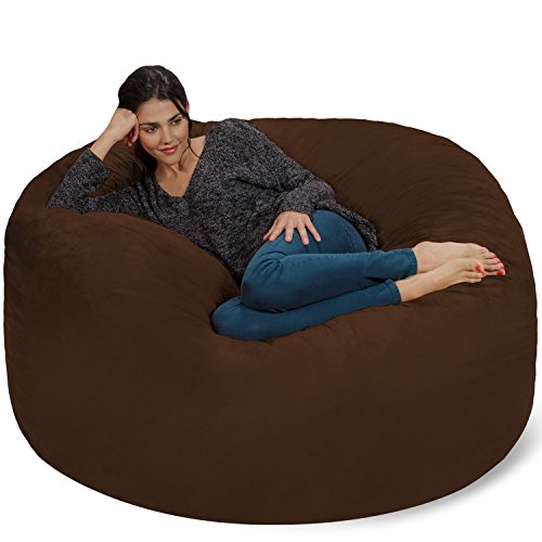 Chill Sack Bohnenbeutelstuhl: Riesen Memory Foam Möbel Taschen und große Liege - großes Sofa mit großen Wasser resistent Soft Micro Suede Cover - Schokolade, 5 Fuß von Chill Sack