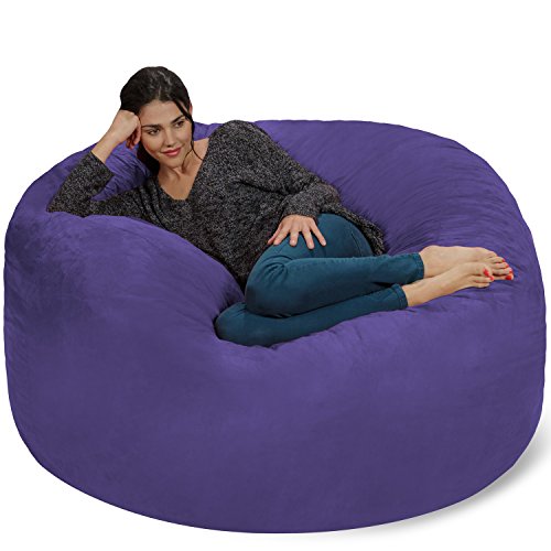 Chill Sack Bohnenbeutelstuhl: Riesen-5' Memory-Foam-Möbel Sitzsack - großes Sofa mit weicher Microfaserabdeckung - lila von Chill Sack