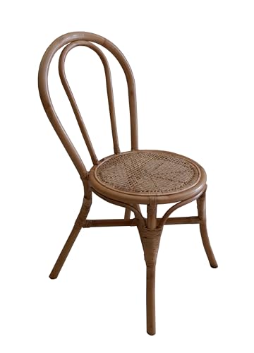 Chillvert KCHSL201 Stuhl aus natürlichem Rattan für Wohnzimmer oder Büro Parma 40 x 52 x 90 cm Hergestellt aus Naturfasern und Rattansitz, geringes Gewicht und Robustes Material, Farbe Braun, MEDANO von Chillvert