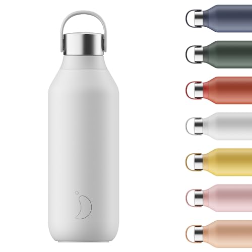 Chilly's Serie 2 Wasserflasche - BPA-Freier Edelstahl und Wiederverwendbar - Auslaufsicher, Ohne Kondensation - Arctic White, 500ml von Chilly's