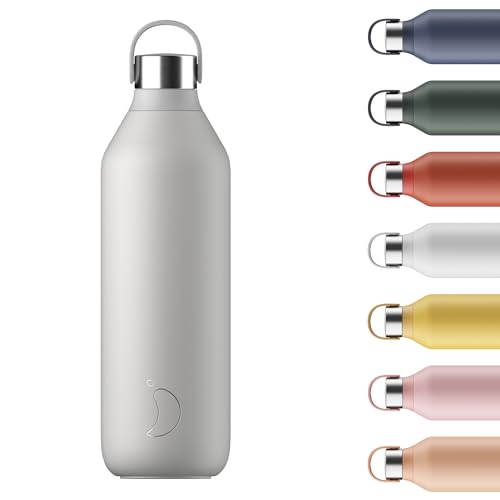 Chilly's Serie 2 Wasserflasche - BPA-Freier Edelstahl und Wiederverwendbar - Auslaufsicher, Ohne Kondensation - Granite Grey, 1000ml von Chilly's