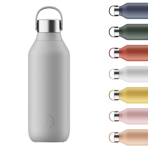 Chilly's Serie 2 Wasserflasche - BPA-Freier Edelstahl und Wiederverwendbar - Auslaufsicher, Ohne Kondensation - Granite Grey, 500ml von Chilly's