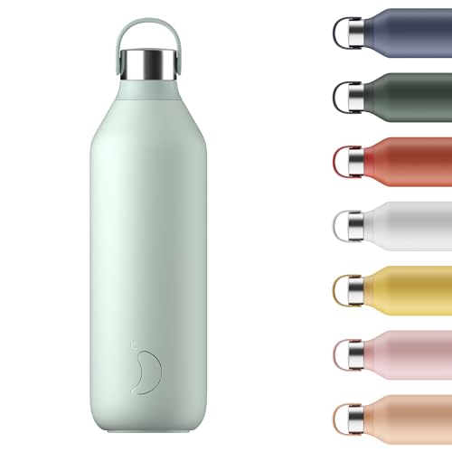 Chilly's Serie 2 Wasserflasche - BPA-Freier Edelstahl und Wiederverwendbar - Auslaufsicher, Ohne Kondensation - Lichen Green, 1000ml von Chilly's