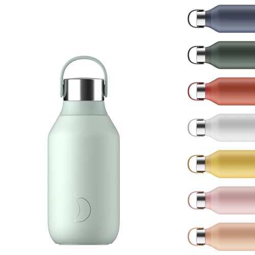 Chilly's Serie 2 Wasserflasche - BPA-Freier Edelstahl und Wiederverwendbar - Auslaufsicher, Ohne Kondensation - Lichen Green, 350ml von Chilly's